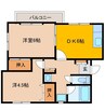 セントラルハイツ（中央2丁目） 2DKの間取り