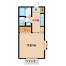 アムールマナベA 1Kの間取り
