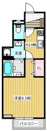 KI・ZU・NA　絆 1Kの間取り
