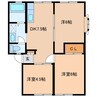 フラワーヒル 3DKの間取り
