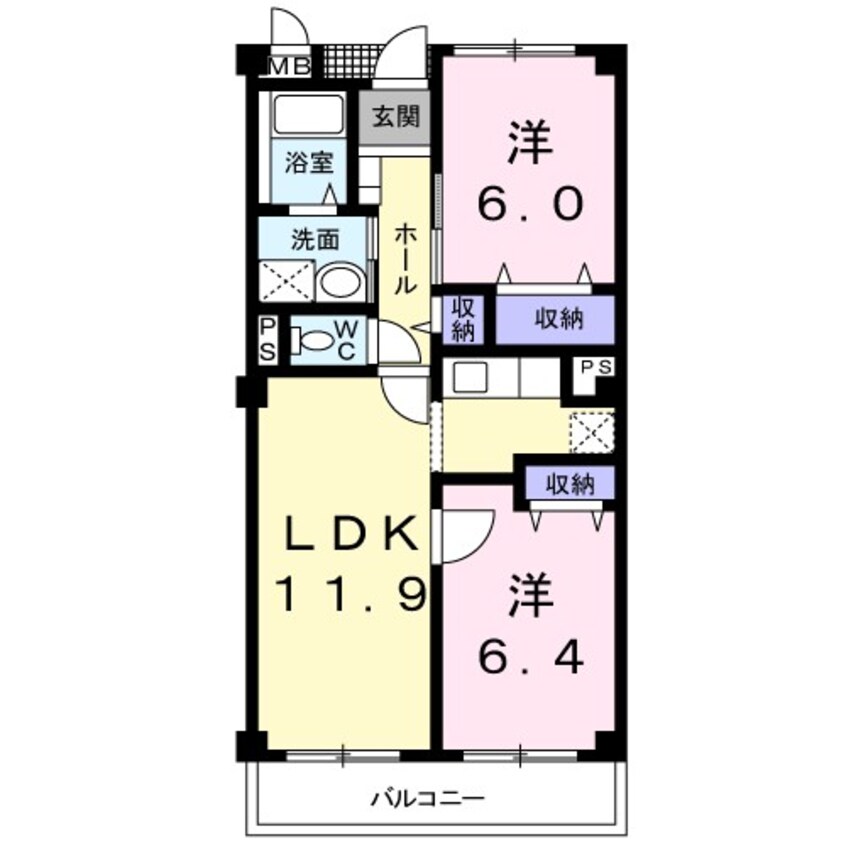 間取図 ブロッサム松山　Ｎ館