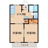 羽成ハイツA 2DKの間取り