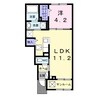 シャトー・バロンＶ 1LDKの間取り