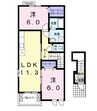 アルバータI 2LDKの間取り