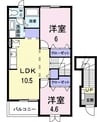 ヴィラ・アベニールＣ 2LDKの間取り
