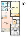 クレシア 1LDKの間取り