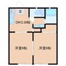 ポートランドM 2DKの間取り