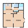 ポートランドM 2DKの間取り