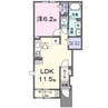 オフショアV 1LDKの間取り