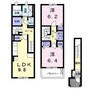 パレ・ロザージュI 2LDKの間取り