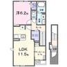 オフショアV 1LDKの間取り