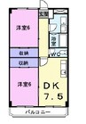 プレスタンス 2DKの間取り