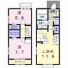 Ｋ．Ｚ　ｗｉｌｌ　Ｈ 2LDKの間取り