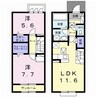 Ｋ．Ｚ　ｗｉｌｌ　Ｈ 2LDKの間取り