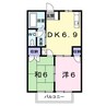 フローラル内藤Ｅ 2DKの間取り
