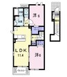 アルカンシェル東台　Ｂ棟 2LDKの間取り