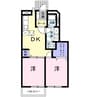 サンプレイス３ 2DKの間取り