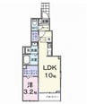 ヒカルサ土浦神立イーストI 1LDKの間取り