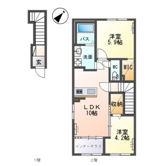 間取図 仮）土浦市中村南新築アパート
