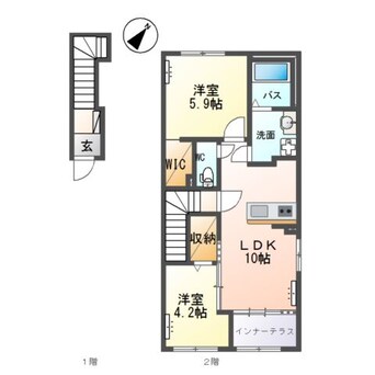 間取図 仮）土浦市中村南新築アパート