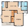 キャッスルハイム　B 2DKの間取り
