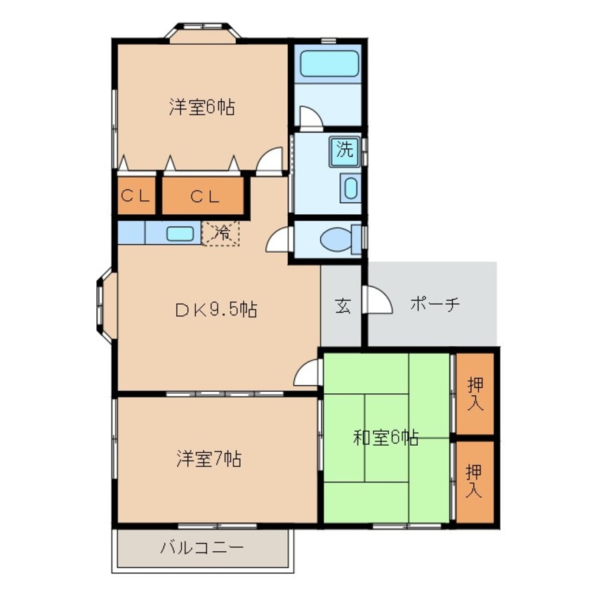 間取図 マルワレジデンス下妻第2　B棟
