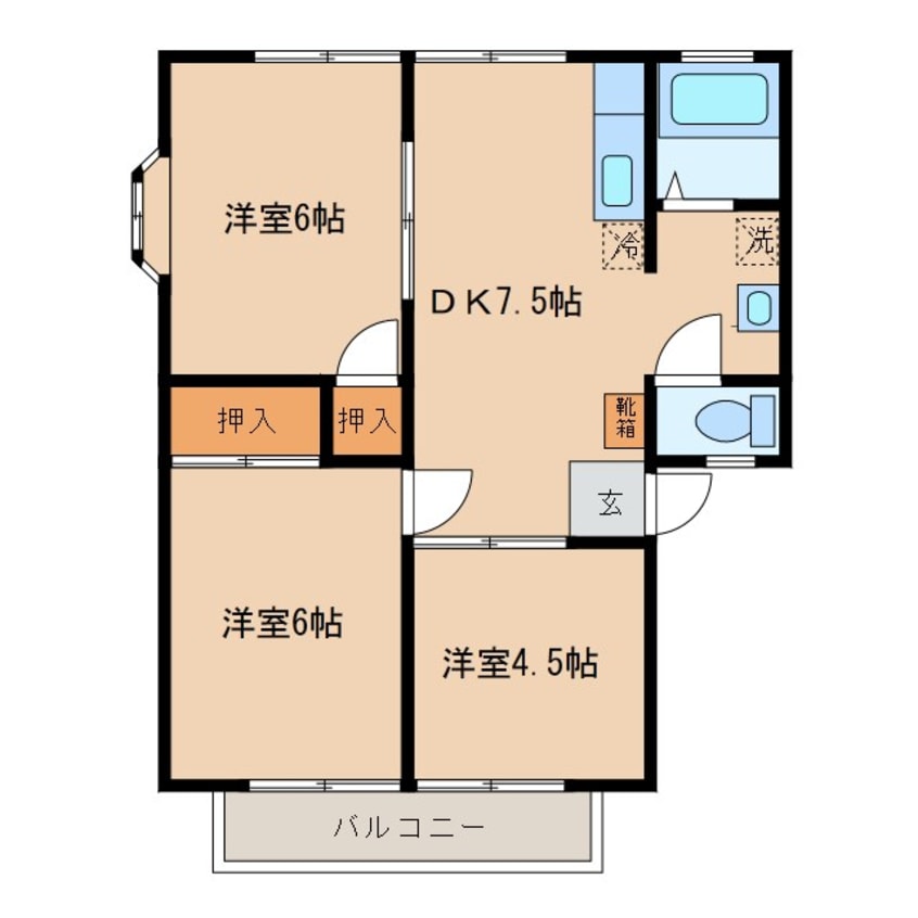 間取図 パステルメゾン柳B