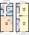 ボヌール・シャルマン 2DKの間取り