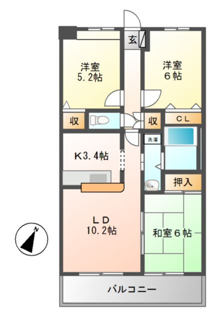 間取図 Due acero.K （ドゥーエアーチェロケー）