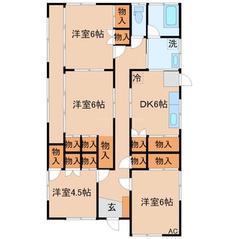 間取図 かすみがうら市下稲吉1890-141平屋