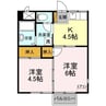 コスモシティ岡野　B 2Kの間取り