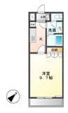 サウザンガーデン 1Kの間取り