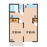 【初期費用ゼロ】マルワレジデンス石下第一 2DKの間取り