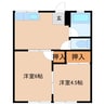 【初期費用5万円】田中コーポ 2DKの間取り