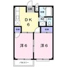 エルディム藤峰 2DKの間取り