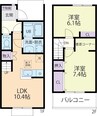 S・K・K桜川ハイツ　九番館 2LDKの間取り