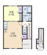 エルクラージュ 1LDKの間取り
