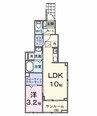 フォンテーヌ春日 1LDKの間取り