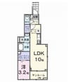 フォンテーヌ春日 1LDKの間取り