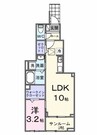 フォンテーヌ春日 1LDKの間取り