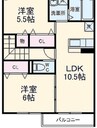 アビタシオンプリュネII 2LDKの間取り