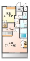 メゾンアイリス 1LDKの間取り