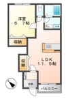 ボンヌール 1LDKの間取り