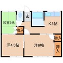 筑西市板橋53-1アパートの間取図