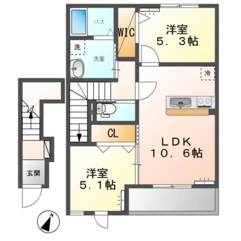 間取図 OLI OLI　A（オリオリA）