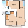 サンビレッジ椚C 2LDKの間取り
