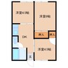 シェルA 3DKの間取り