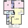 さくらヒルズII 2LDKの間取り