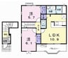 パールハイム 2LDKの間取り