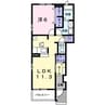 クレセールＡ 1LDKの間取り
